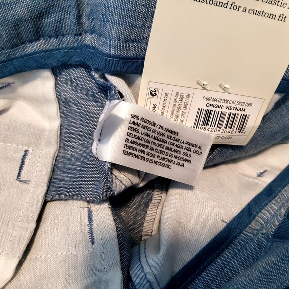 Cat & Jack Boys Slim Fit Adjustable Waist Pants L Blue Cotton Blend Front pocket - Picture 9 of 9